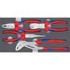 Pliers set basic chrome-plated with foam inlay 4-pc.